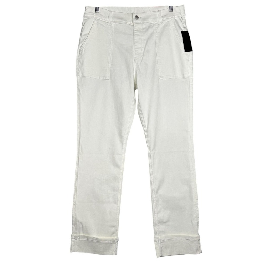 Denim&Co White Straight Leg Pants